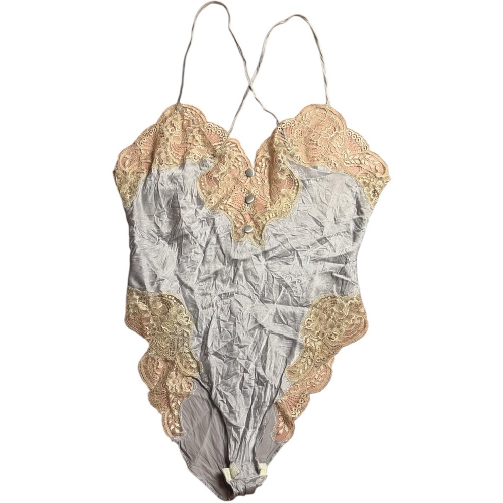 Christian Dior Vintage Frosted Blue Lace Camisole